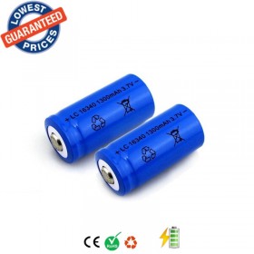 ALONEFIRE LC16340/CR123A 3.7V 1300mAh Lithium Li-ion Rechargeable Tactical lights Durable Battery 2pc