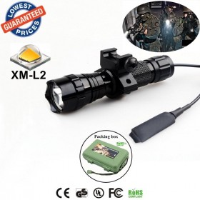 501Bs CREE XM-L2 LED 1/3/5 mode Rail-Mounted Tactical Light Professional Hunting floodlight flashlights torches