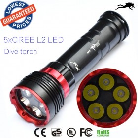 DX5S diving 8000lm underwater flashlight 5xcreeXM-L L2 LED dive torch light waterproof brightness diving led flashlight