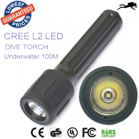 DV12 Top Quality CREE XML L2 LED Diving Flashlight Torch Brightness Waterproof 100m White Light LED Torch