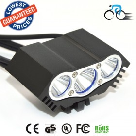 AloneFire BK-N3 6000Lumens 3x CREE T6 LED Front Bicycle Lamp Bike Light Cree XML T6 LED Bicycle Light+Headband+Battery - Black