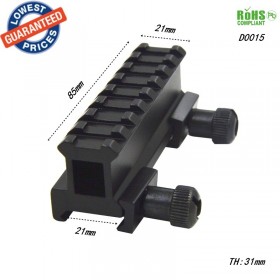 AloneFire D0015 Dovetail Weaver Picatinny Rail Adapter 20mm to 20mm 8 Slots Tactical Scope Extend rise Mount