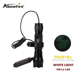Tactical Flashlight 501B 2200Lm XM-L2 LED 1 mode Torch Pressure Switch Mount Light Gun flashlight