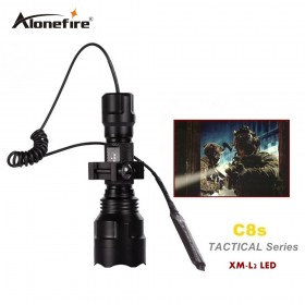 C8 Tactical Gun Flashlight Torch 2200LM CREE XM-L2 LED 5 Modes LED Flash Light Lanterna+gun scope bases Mount+remote switch