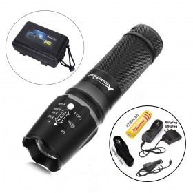 X800 Zoomable 2000LM gun tactical Flashlights torch Waterproof light cree T6 led Camping Hiking +1x18650 Battery car charge holster