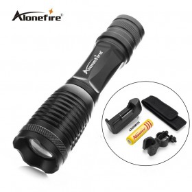 E007 CREE XML-T6 LED flashlight Zoomable 2000lm LED Tactical Flashlight Torch+18650 Battery+Charger+Holster+mounts