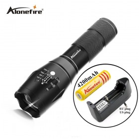 G700 Cree XM-L T6 2000Lm focus adjustable 5modes E17 Outdoor camping tactical led flashlight torch lamp+1 x 18650+charger