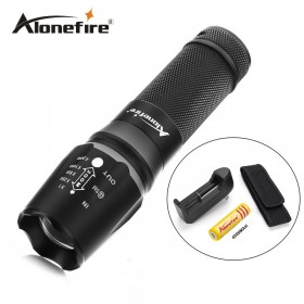 X800 LED Flashlight 2000 Lumens Tactical Flashlight CREE XM-L T6 LED Torch Zoomable cree light Camping Hiking+18650 battery+charger+Flashlight Holster