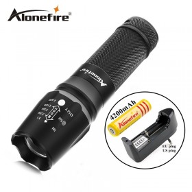X800 2000LM Zoomable light gun Tactical Flashlight CREE XML T6 LED adjustable flashlight Torch+18650 battery+charger