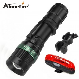 E3 CREE 2000LM tactical cree led Torch Zoom cree LED Flashlight Torch light For 1x 18650 rechargeable+bike light+mounts