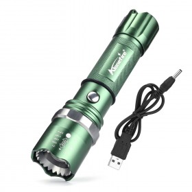 ALONEFIRE X22 CREE XPE Q5 LED Rotate Zoomable Attack head LED Flashlight Torch with USB charger