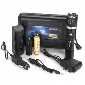 ALONEFIRE X22 CREE XPE Q5 LED Rotate Zoomable Attack head Night light LED Flashlight Torches with battery USB charger accessories