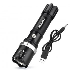 ALONEFIRE X22 CREE XPE Q5 LED Rotate Zoomable Attack head Night light LED Flashlights Torches with USB charger