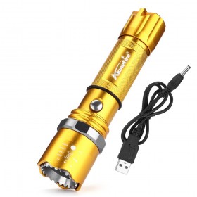 ALONEFIRE X22 CREE XPE Q5 LED Rotate Zoomable Attack head Outdoor LED Flashlight Torch with USB charger