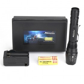 Alonefire H200 CREE XM-L T6 LED High power Hunting Waterproof Zoomable Flashlight Torch light With 2x18650 Battery Charger