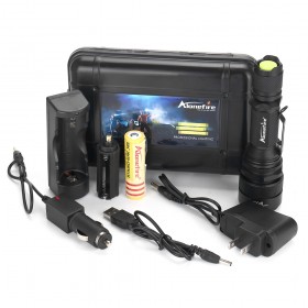 Alonefire G910 CREE XM-L T6 LED Zoomable USB Flashlight Torch light with 18650 Battery and charger
