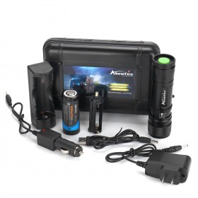 Alonefire H220 CREE XM-L T6 LED Zoomable USB Flashlight Torch light with 26650 Battery and charger