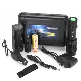 Alonefire H230 CREE XM-L T6 LED Zoomable USB Hunting Flashlight Torch light with 18650 Battery and charger