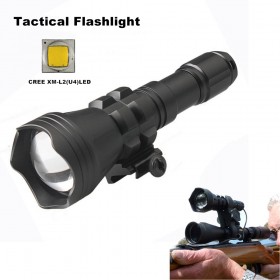 CREE XM-L2(U4)LED tactical Gun flashlight zoomable led flashlight 18650 waterproof zoom torch waterproof zooming flashlight- B158