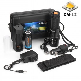ALONEFIRE X800 CREE XM-L2 LED 2200LM Zoomable tactical Flashlights torch +26650 Battery USB charge