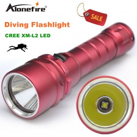 Alonefire DV19 1800Lumen 10W XML L2 LED Diving Flashlight 50-80M Underwater Lamp Waterproof LED Torch Flash Light Diver
