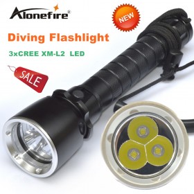 Alonefire DV20 CREE XML L2 LED 3000 Lumen 50-60 meters Underwater Diving diver 18650 Flashlight Torch Light Lamp Waterproof