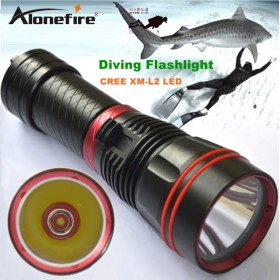 Alonefire DX1S LED Diving Flashlight CREE L2 Underwater 18650 26650 Torch Brightness Waterproof 50-80 m Light Led Torch