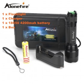 Alonefire X25 XML T6 XML-T6 Led Flashlight Linterna Torch Light Hunting Flash Light +18650+Battery Charger