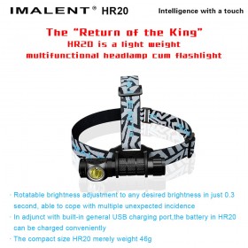 IMALENT Led Headlamp HR20 CREE XP-L HI LED 1000 Lumens Tactical eadlight With Built-in USB Charger By 1x18650/2xCr123A Battery