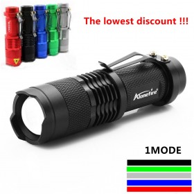 Alonefire SK68 1Modes LED Flashlight 2000lm Zoomable mini portable torch for Camping Security Tactical and General Use AA/14500 battery