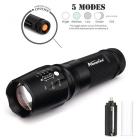 ALONEFIRE X801 CREE XML T6 LED 2000LM Zoomable tactical Flashlights torch for 18650/26650/AAA Battery