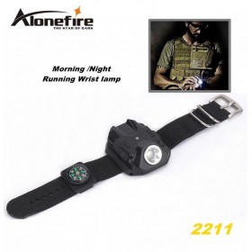 ALONEFIRE New M2211 CREE XPE R2 LED 5 model Built-in battery Morning/Night Run USB Wrist lamp Tactical light flashlight