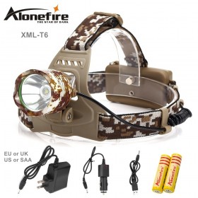 AloneFire HP07 3000LM XM-T6 LED Headlamp Headlight Flashlight Head Lamp Light + 2*18650 battery + charger + Car Charger