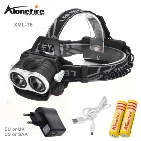 AloneFire HP20 8000LM 2x XM-L T6 LED Headlamp Headlight Bright Head Light Waterproof Flashlight High Power LED Headlamp For 18650 Battery