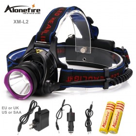 AloneFire HP81 powerful CREE XM-L L2 led headlamp 2200LM LED headlight 18650 Rechargeable Battery waterproof head lamp Fishing Camping Hunting