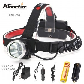 AloneFire HP76 2000LM LED T6 Headlamp Headlight Head Lamp lighting Light Flashlight Torch Lantern Fishing +18650 battery+Car USB AC Charger