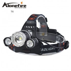 AloneFire HP23 8000Lm zoom Led headlight T6+2R5 headlamp or head lighting for riding camping outdoor
