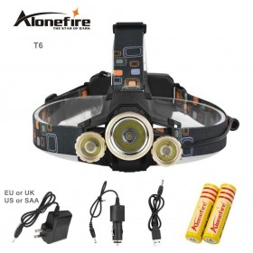 AloneFire HP95 8000LM cree xml-t6 led headlamp headlight T6+2R5 Head Light Flashlight LED lamp Rechargeable led headlight