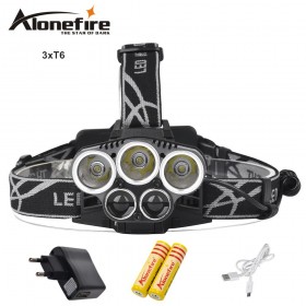 AloneFire HP25 8000LM XML T6 led headlight headlamp head lamp light 6mode torch+18650 battery+AC/Car charger