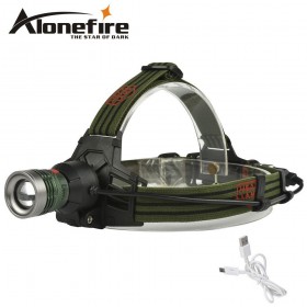 AloneFire HP28 Zoomable power bank headlamp led Headlight Camping Head Lamp adjustable focus usb head light