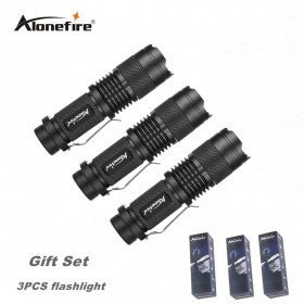 AloneFire SK68 3PCS 7w Zoomable flashlight led lamp zoom flash light