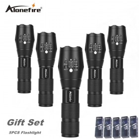 AloneFire E17 5pcs Ultra Bright CREE XML T6 zoom LED Flashlight 5 Modes 3800 Lumens Zoomable LED Torch gift set