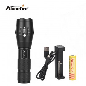AloneFire E17 CREE XM-L T6 3800LM LED Flashlight Torch LED 5 Mode Zoomable Flashlights Light for 18650 Rechargeable battery
