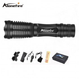 AloneFire E007 Led Zoomable XML T6 Led Flashlight Rechargeable 18650 Waterproof torch for 18650 Rechargeable Battery