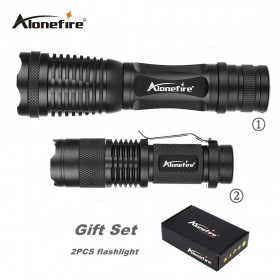AloneFire gift box E007+SK68 High Powered Tactical Flashlight Ultra Bright LED Handheld Flashlight Portable Outdoor Water Headlight