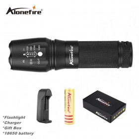 AloneFire E26 XML T6 High Power Tactical Led Flashlight 26650 zoom Flashlight T6 Led Zoomable flash light lamp