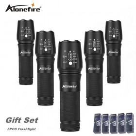 AloneFire E26 High Power XML T6 26650 zoom flashlight Tactical 18650 Led Flashlight export worldwide countries gift set 5pcs