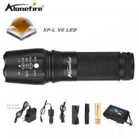 AloneFire E26 CREE XP-L V6 tactical flashlights torches powerful led flashlight v6 26650 lighting lamp 10W powerfull bike lights