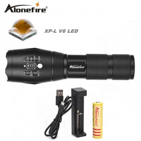 AloneFire E17 CREE XP-L V6 Ultra bright 10W LED Flashlight zoom focus flashlight V6 lantern torch zoomable waterproof 18650 battery hand light