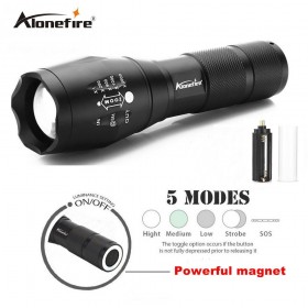 AloneFire G700-N XM-L T6 3800LM Aluminum Waterproof Zoomable led flashlight matnet flashlight 18650 battery Rechargeable lamp hand light